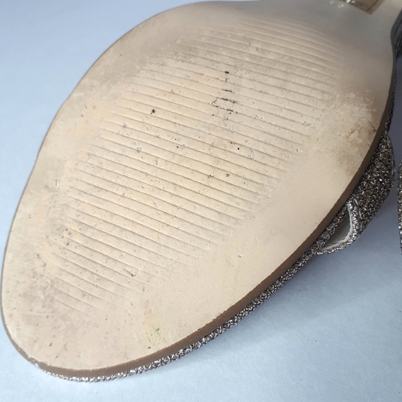 Le Chateau Sparkly Heels Gold Strappy Stiletto 8 - Picture 12 of 13